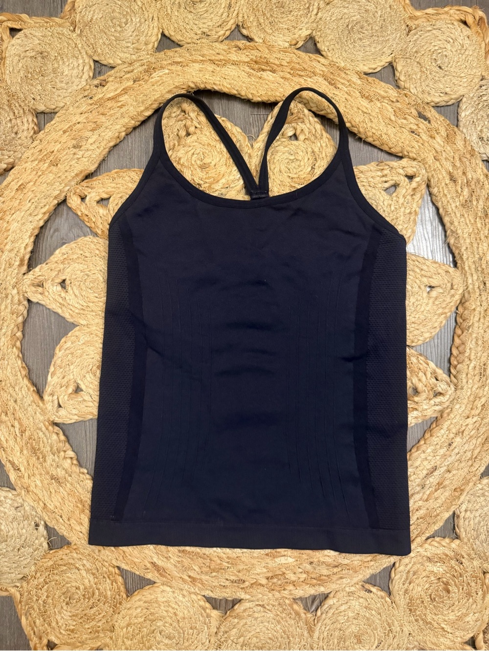 Black Seamless Strappy Camisole Tank